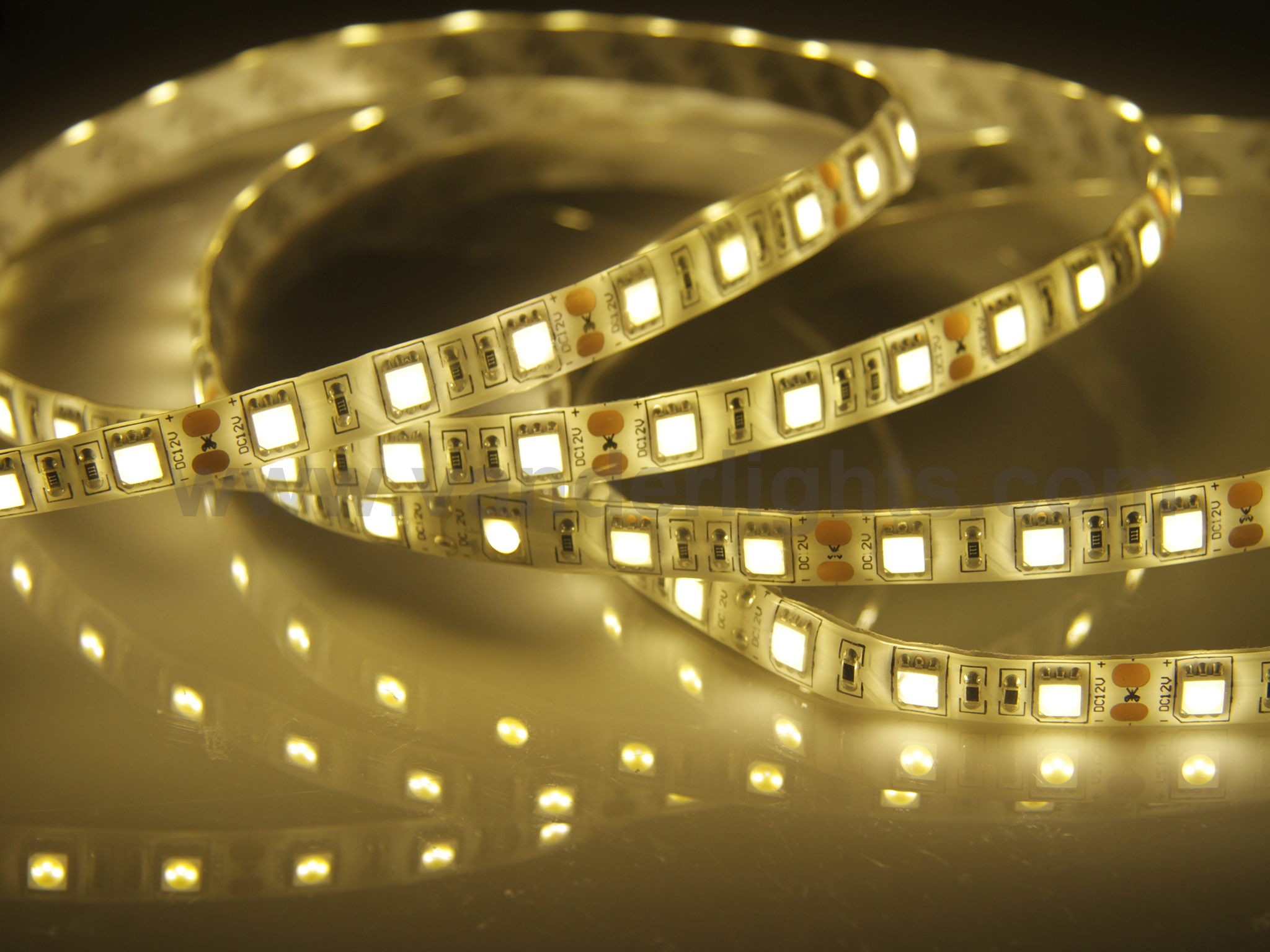 SMD5050-60leds 14.4W/m warm white IP65 LED flexible strip light