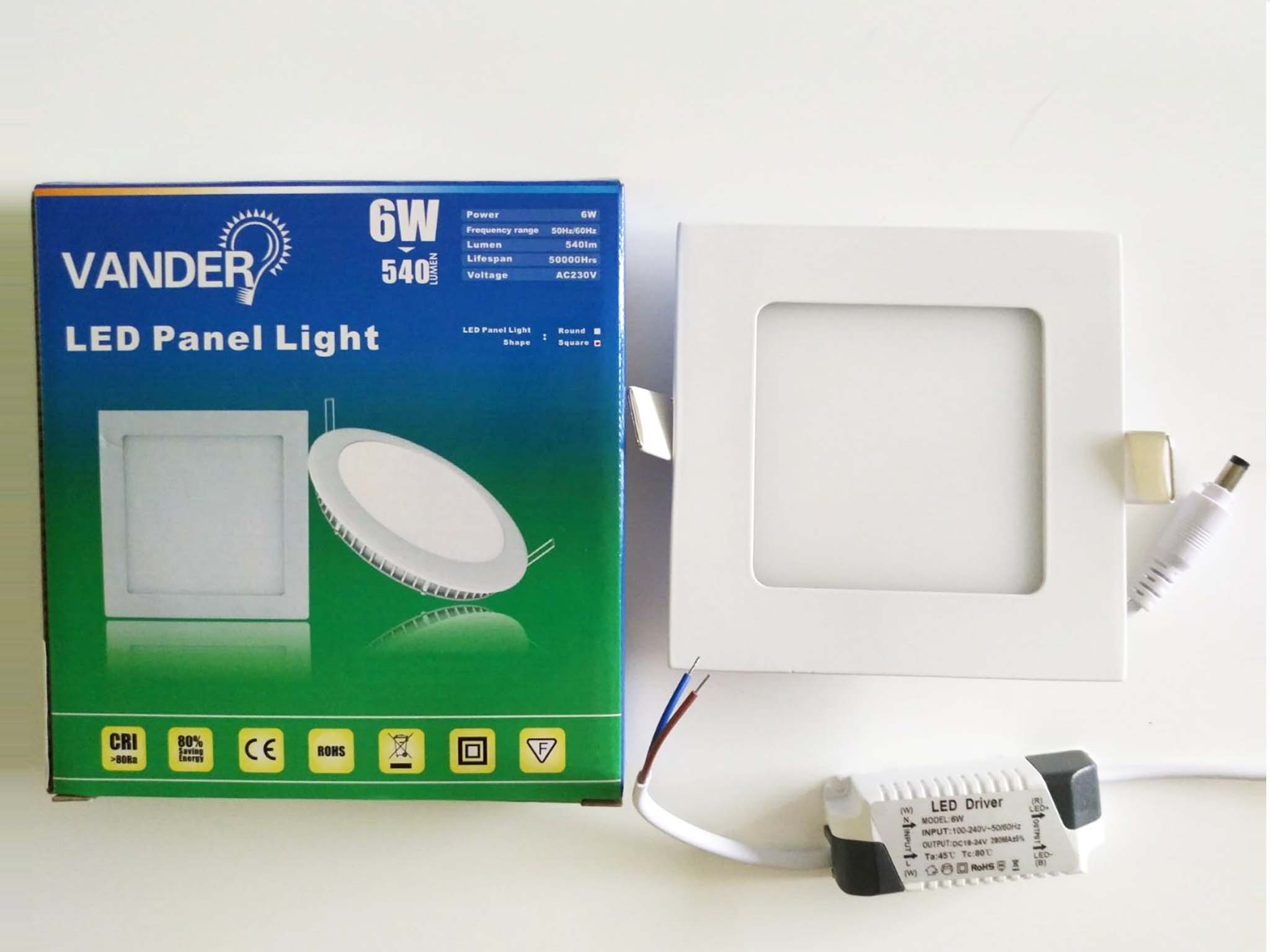 Colorful box package LED panel light 6W